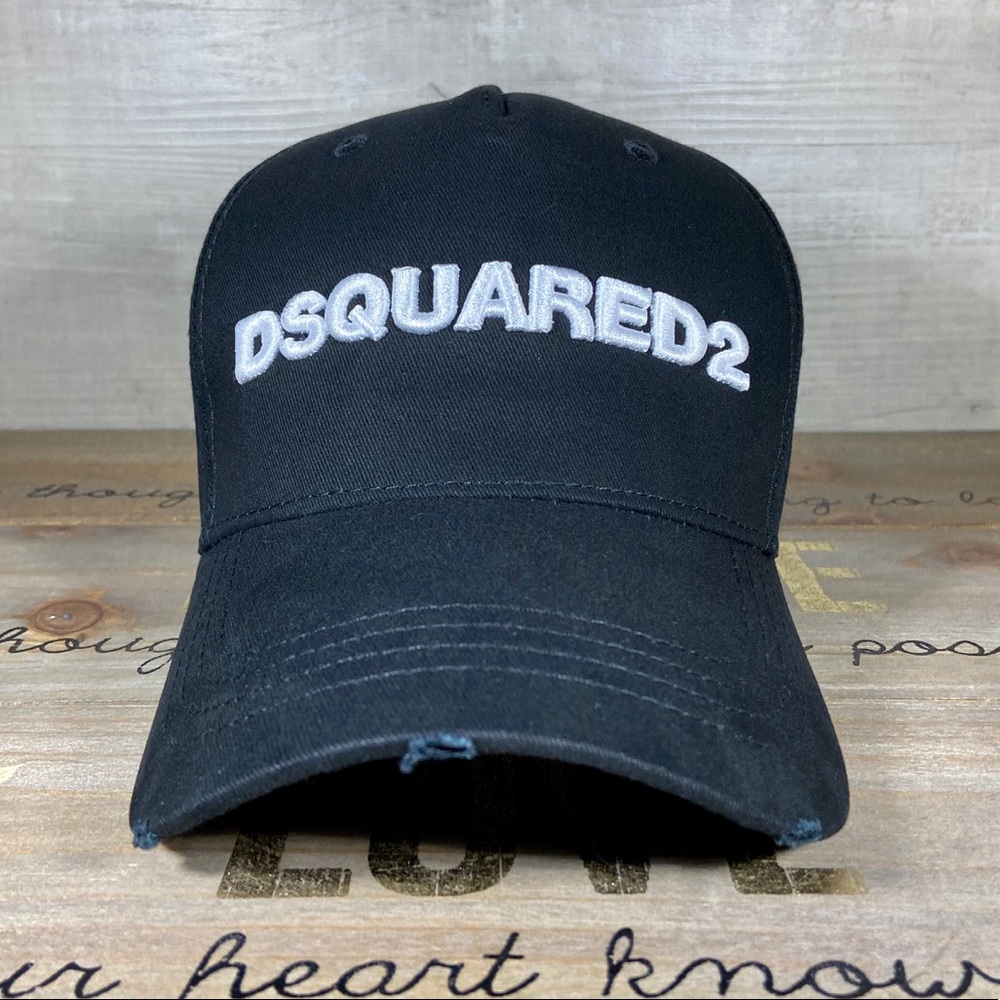 Dsquared2 Black Embroidered Baseball Cap